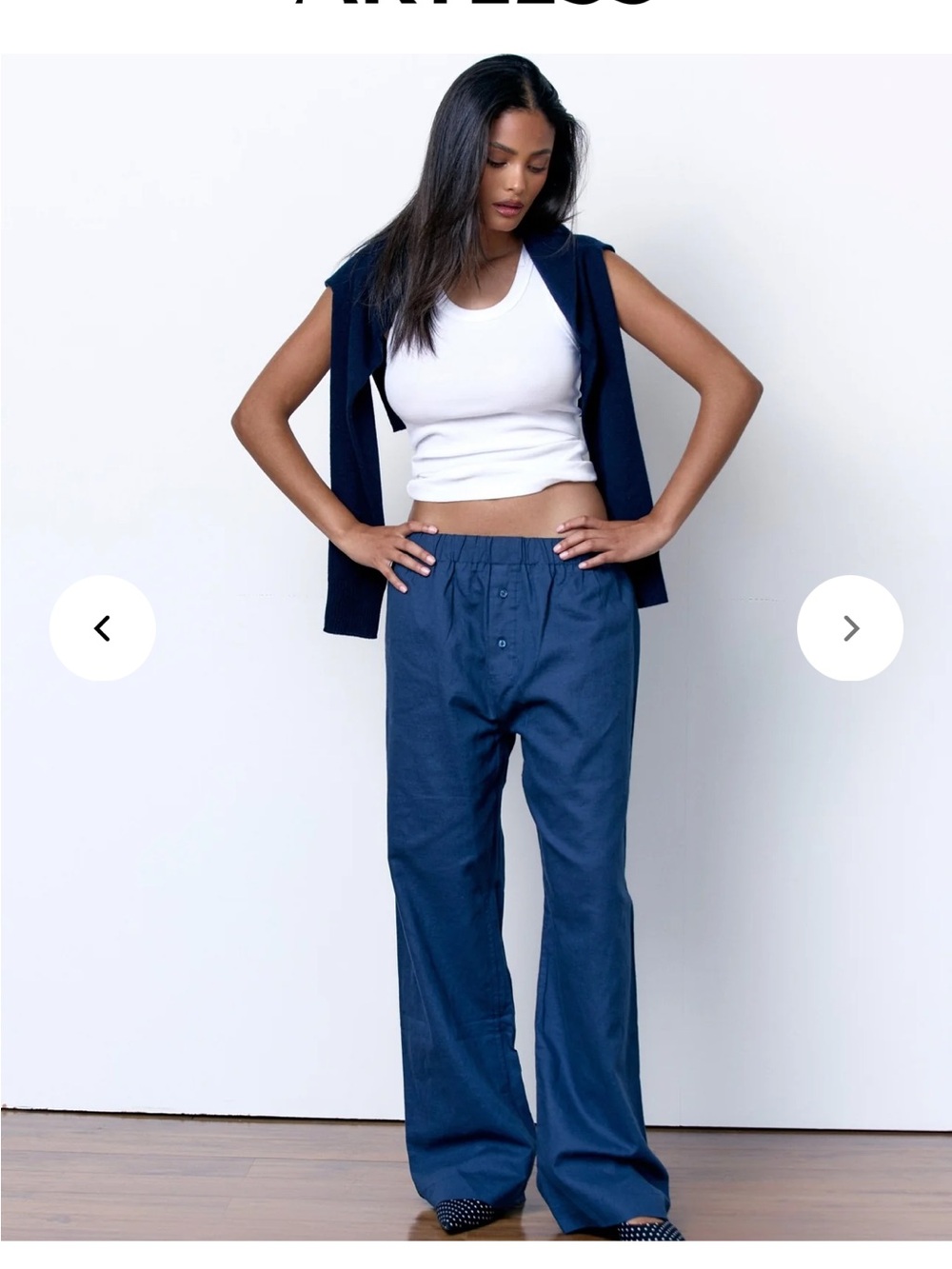 Artless forever navy relaxed linen pants size XS